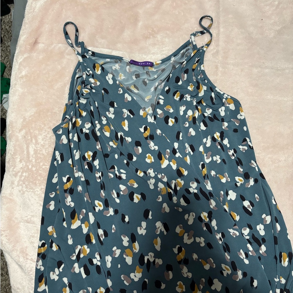 West Kei Asymmetrical Blue Sleeveless Camisole